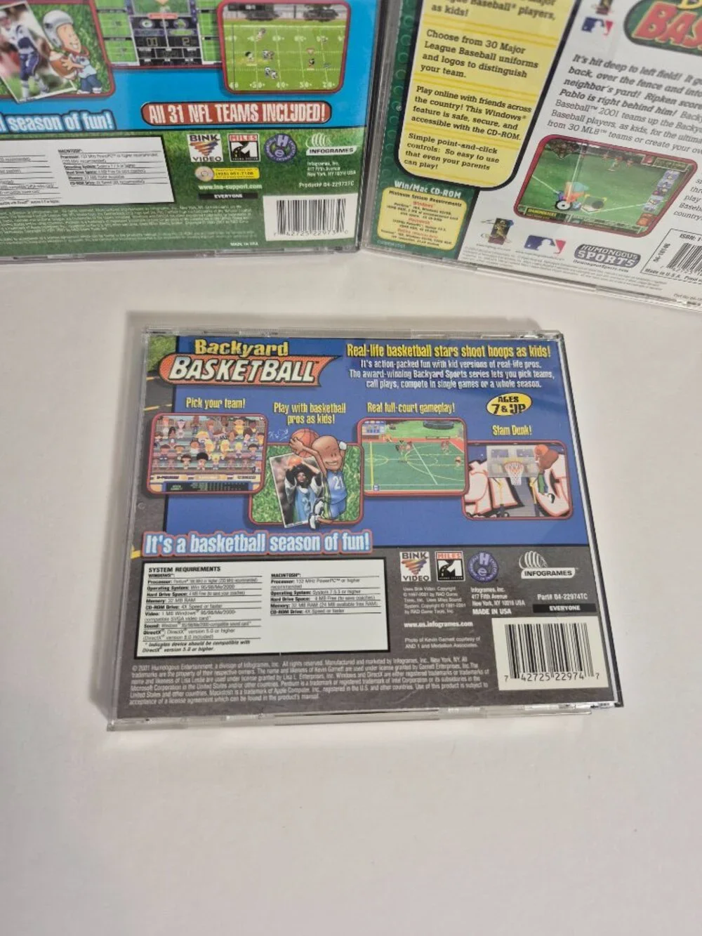 Lot of 3 Backyard Sports Football, Baseball, and Basketball PC Video Games